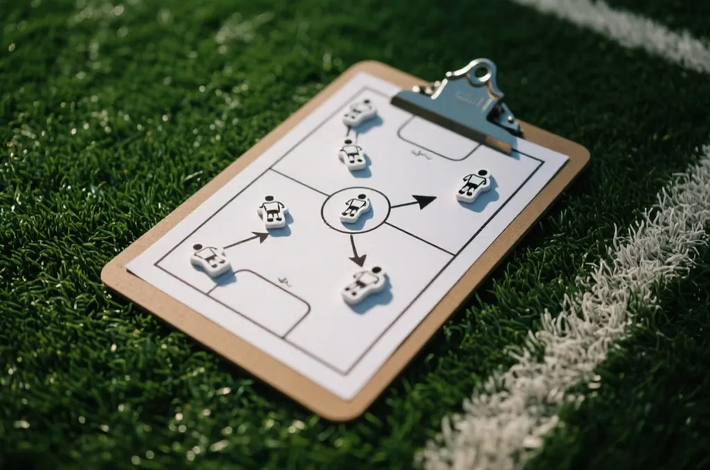 绿茵场与战术剪贴板特写